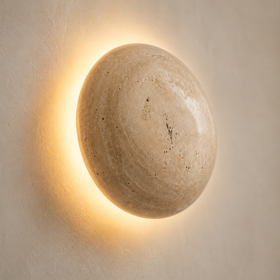 Travertine Stone LED Wall Lamp | Minimalist Modern Wall Sconce