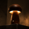 Solid Wood Mushroom Night Lamp | Cordless Dimmable Bedside Light