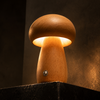 Solid Wood Mushroom Night Lamp | Cordless Dimmable Bedside Light