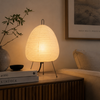 Japanese Rice Paper Table Lamp – Wabi-Sabi Minimalist LED Bedside Lamp