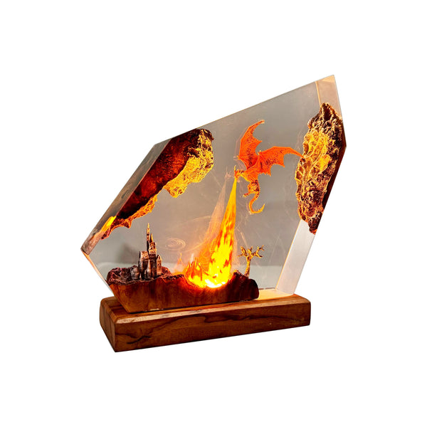 Fire-Breathing Dragon Volcano Lamp