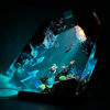 Ocean Resin Wood Table Lamp – Handcrafted Dolphin, Sea Turtle & Whale Epoxy Night Light with LED Glow
