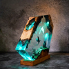 Dragon & Castle Epoxy Resin Lamp — Handcrafted Fantasy Night Light