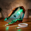 Dragon & Castle Epoxy Resin Lamp — Handcrafted Fantasy Night Light