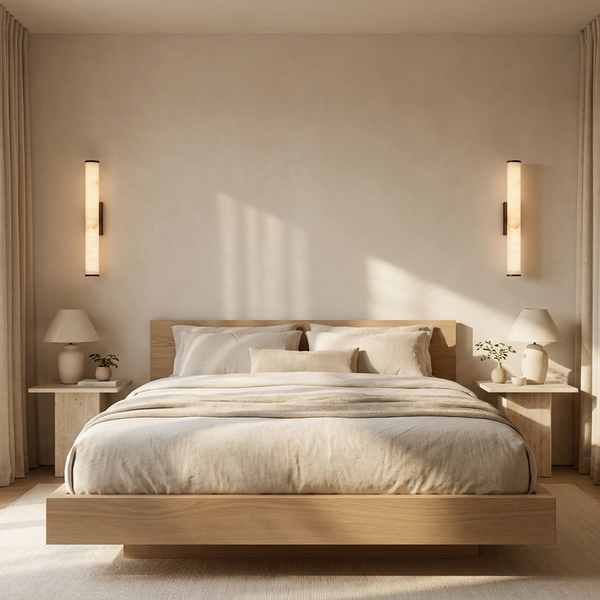 Modern Alabaster LED Wall Sconce | Luxury Wall Light Fixture alternate