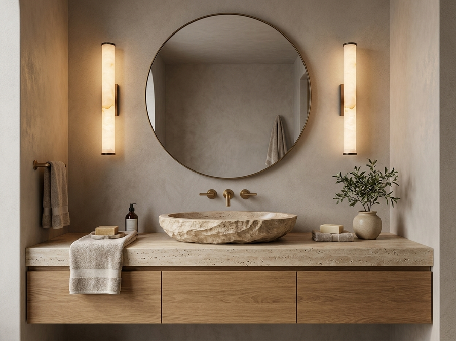 Modern Alabaster LED Wall Sconce | Luxury Wall Light Fixture