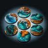 Luxury Ocean Wave Silicone Coasters – Modern Coastal Home Decor Set